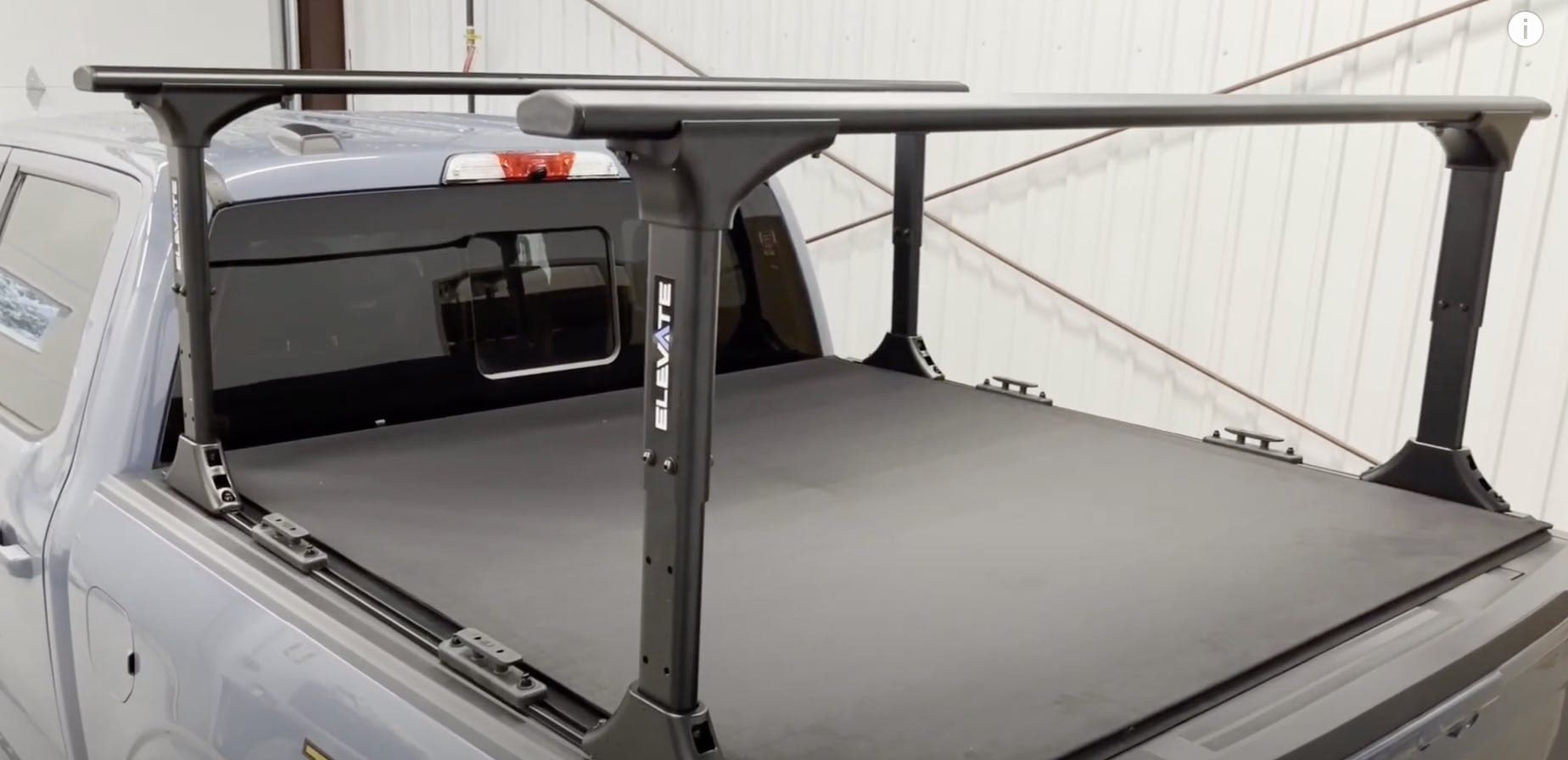 Elevate truck ladder rack system installed in combination with the Sentry CT tonneau cover on back of F150